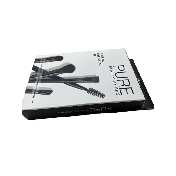 BRAND NEW Pure Beauty Works 5pc Black Eyebrow and Eye Blending Brush Set - Picture 6 of 7